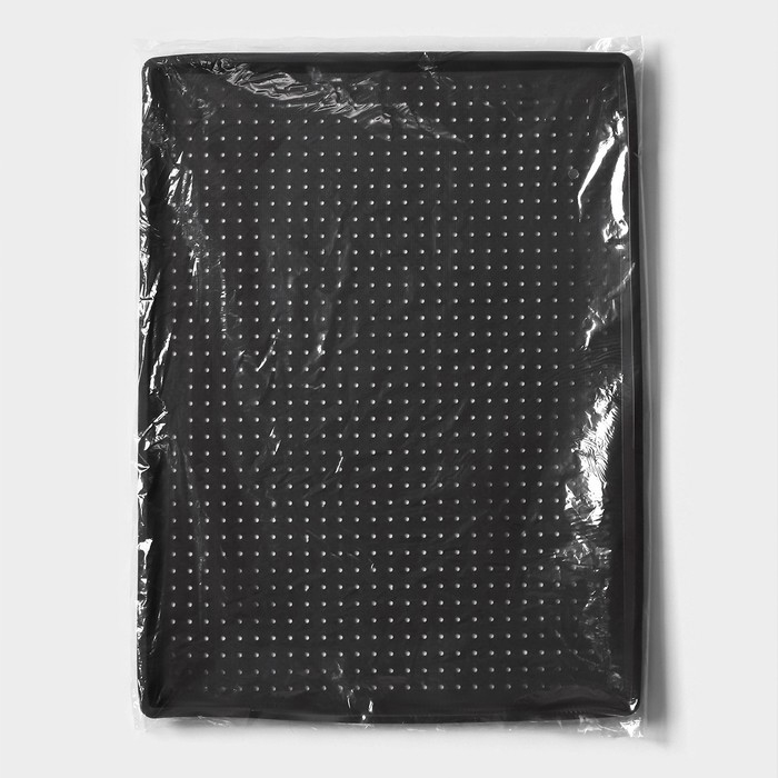 Коврик перфорированный прямоугольный Доляна, силикон, 40&times;31&times;1 см, цвет коричневый