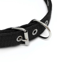 Ошейник "Комфорт" комбинированный (полиэстер, искусственная кожа), 58 х 3 см, ОШ 45-52 см, чёрный 60