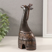 Сувенир керамика "Жираф. Этнические узоры" коричневый 8х5х18,5 см
