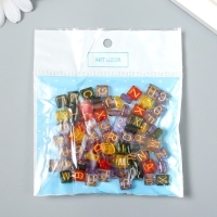 Бусины для творчества пластик "Золотые английские буквы" прозрачные набор 20 гр 0,4х0,8х0,8см 923357