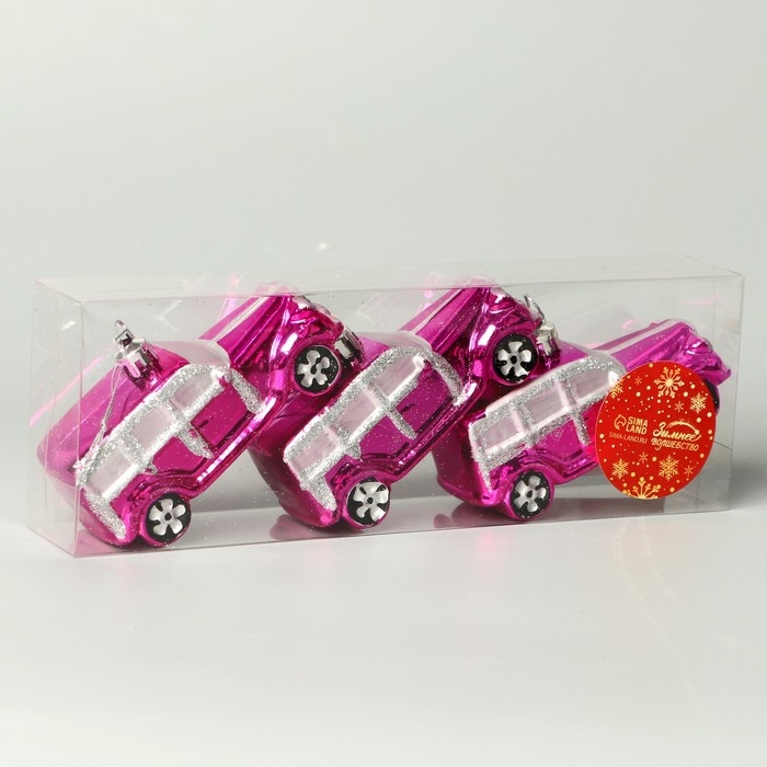 Набор украшений пластик 3 шт Набор украшений пластик 3 шт "Модельки" 9х3,5 см, розовый