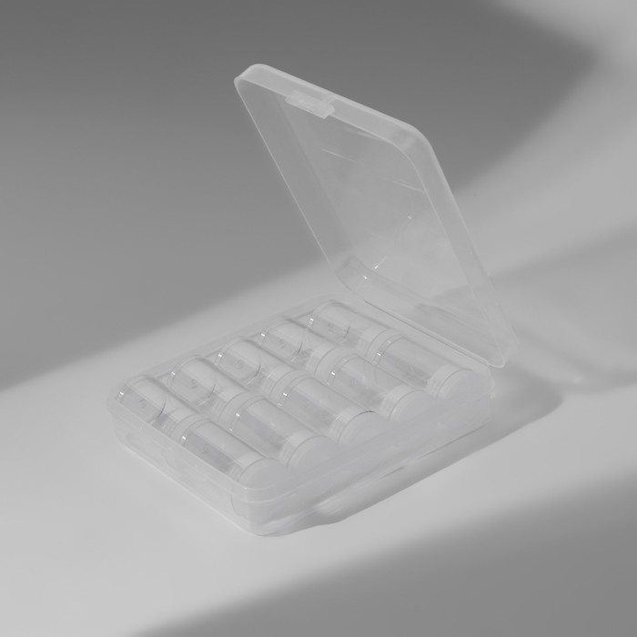 Набор баночек для хранения мелочей, d = 2,1 &times; 3,6 см, 10 шт, в контейнере, 11,5 &times; 9 &times; 2,7 см