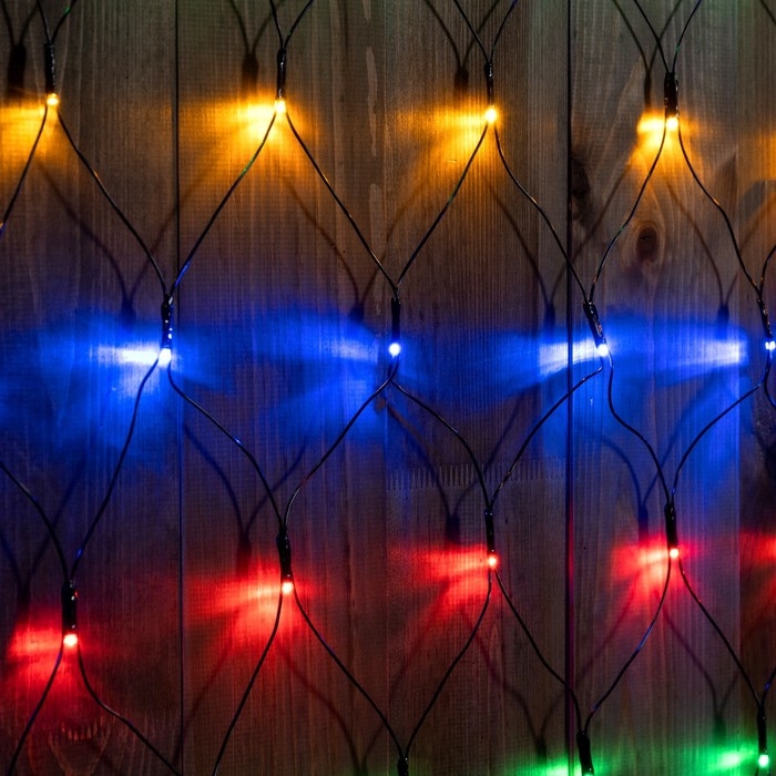 Гирлянда &laquo;Сеть&raquo; 2 х 3 м, IP44, УМС, тёмная нить, 384 LED, свечение мульти, 220 В