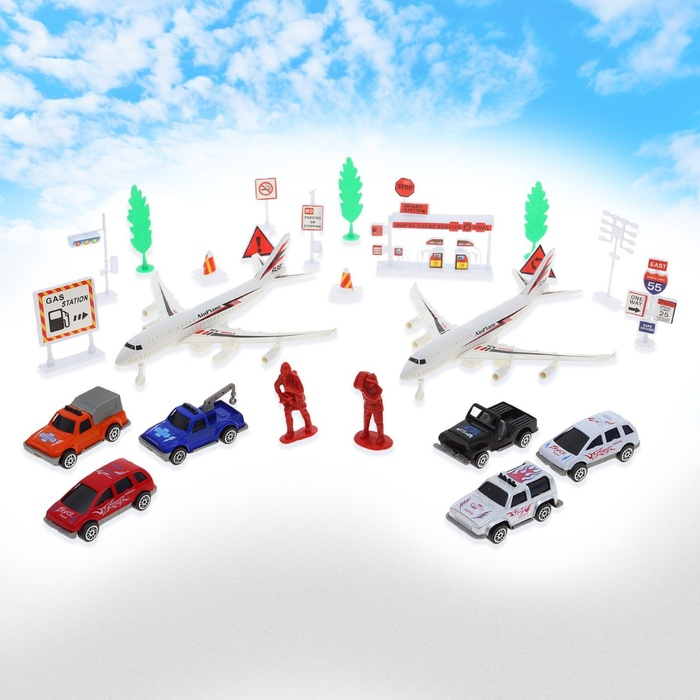 Игровой набор с инерционным транспортом &laquo;Аэропорт&raquo;, МИКС