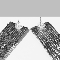 Серьги висячие со стразами &laquo;Грация&raquo; сердца в квадрате, цвет серебристо-голубой в серебре, 9,5 см