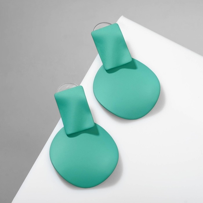 Серьги металл &laquo;Яркость&raquo; геометрия, цвет мятный