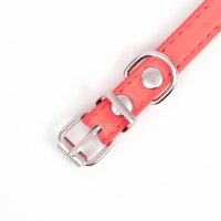 Ошейник-селедка со щенком, 29-32 х 2,5 см, искусственная кожа, красный