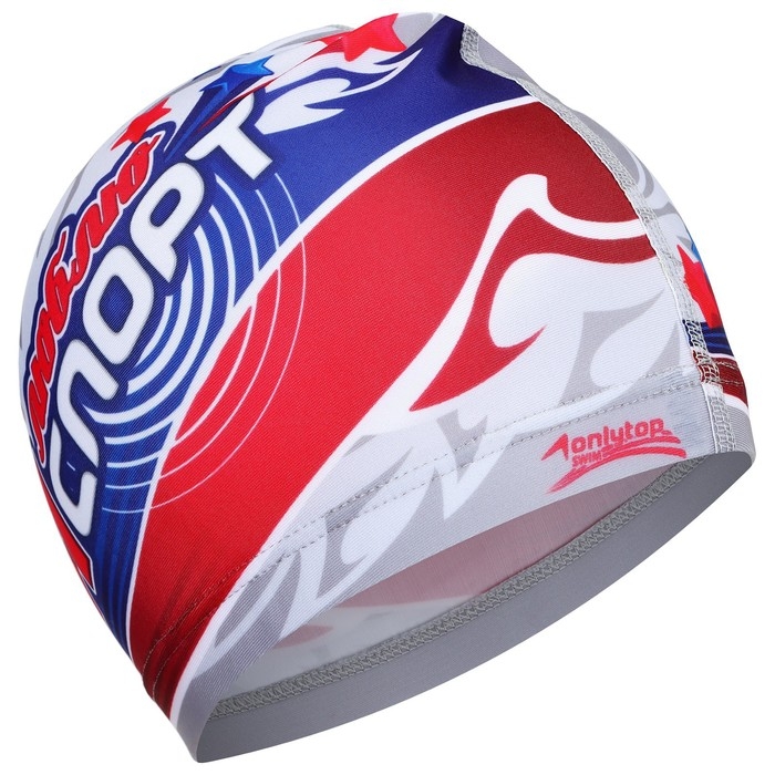 Шапочка для плавания взрослая ONLYTOP &laquo;Я люблю спорт&raquo;, тканевая, обхват 54-60 см