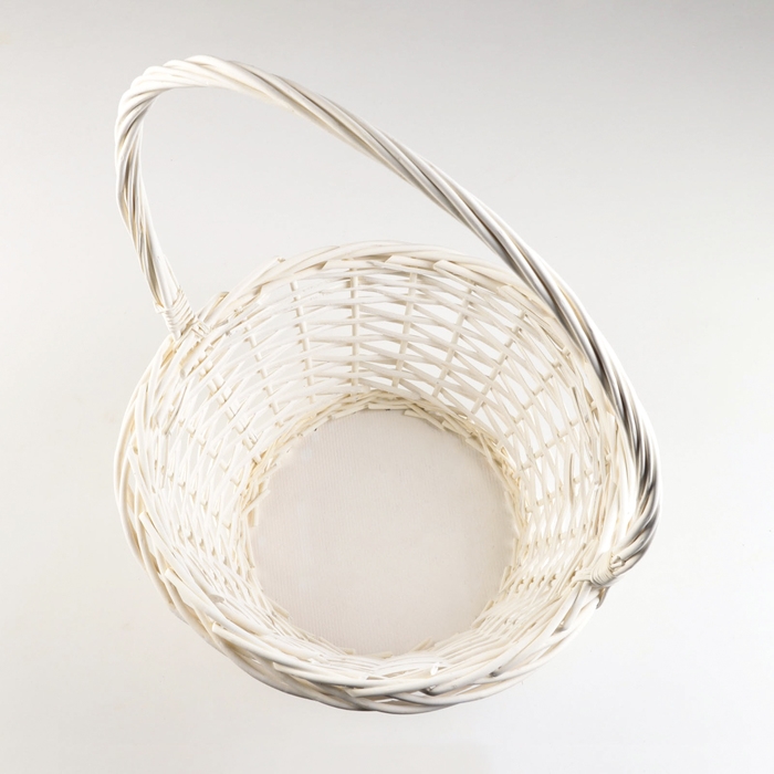 Корзина плетеная, 34х34х16х44 см, белый, ива Корзина плетеная, 34х34х16х44 см, белый, ива