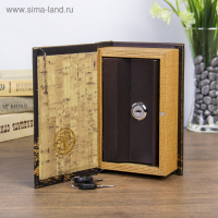 Сейф-книга дерево "Ночной Париж в золоте" кожзам 17х11х5 см