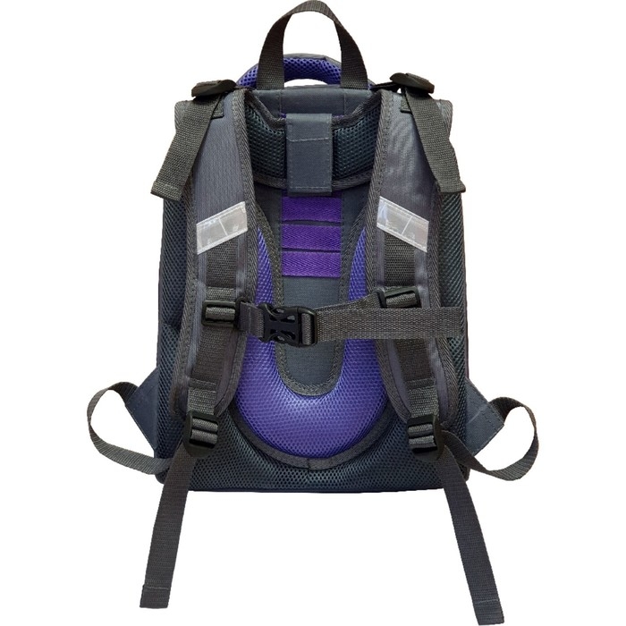 Рюкзак каркасный школьный 38 х 30 х 16 см, эргономичная спинка, Stavia "Совушка", серый