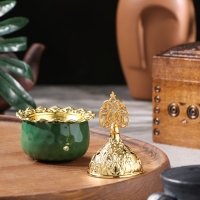 Курильница для благовоний порошковых и конусов "Мешочек", изумрудный, 10,5х6,9 см Курильница для благовоний порошковых и конусов "Мешочек", изумрудный, 10,5х6,9 см