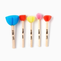 Кисть для рисования спонж набор 5 штук, цветные, фигурные &laquo;Кот-Художник&raquo;