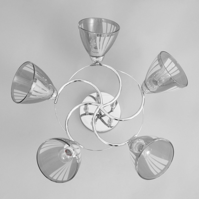 Люстра "Поли" 5х60Вт Е27 Хром 58х58х24см