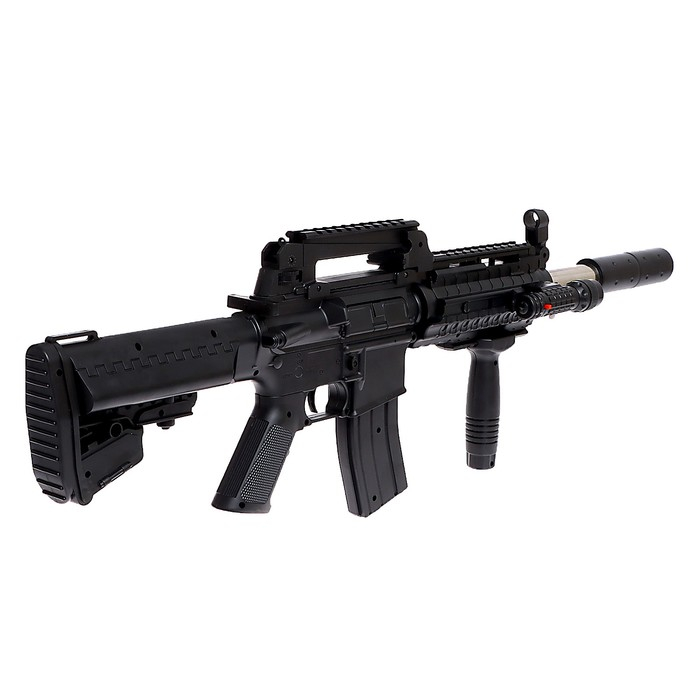 Детское оружие Автомат пневматический «М4А4», с лазером и фонариком Детское оружие Автомат пневматический «М4А4», с лазером и фонариком