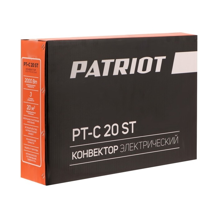 Электрический конвектор PATRIOT PT-C 20 ST, 2 кВт, площадь 20 м², 3 режима, защита IP20 Электрический конвектор PATRIOT PT-C 20 ST, 2 кВт, площадь 20 м², 3 режима, защита IP20