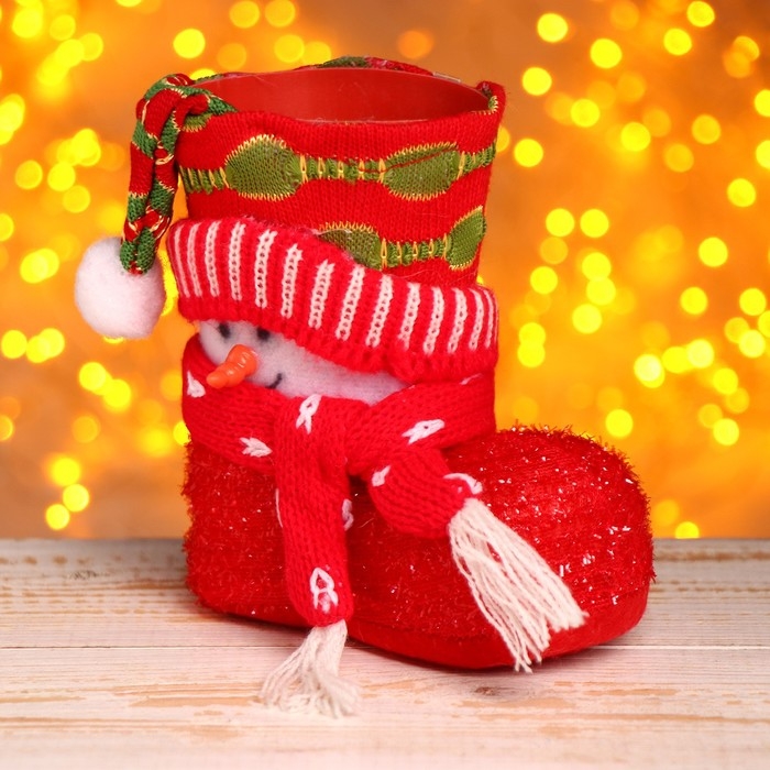 Подарочная упаковка &laquo;Сапожок&raquo;, снеговик