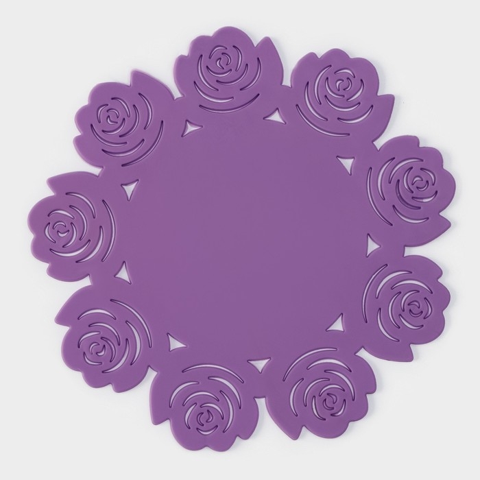 Подставка под горячее &laquo;Летний домик&raquo;, d=19 см, цвет фиолетовый