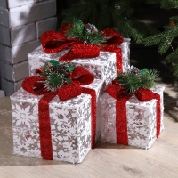 Светодиодная фигура «Цветные подарки» 15, 20, 25 см, текстиль, металл, 220 В, свечение мульти Светодиодная фигура «Цветные подарки» 15, 20, 25 см, текстиль, металл, 220 В, свечение мульти