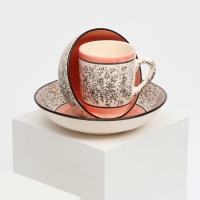 Набор керамической посуды &laquo;Алладин&raquo;, 3 предмета: салатник 700 мл, тарелка 20 см, кружка 350 мл, розовый, 1 сорт, Иран