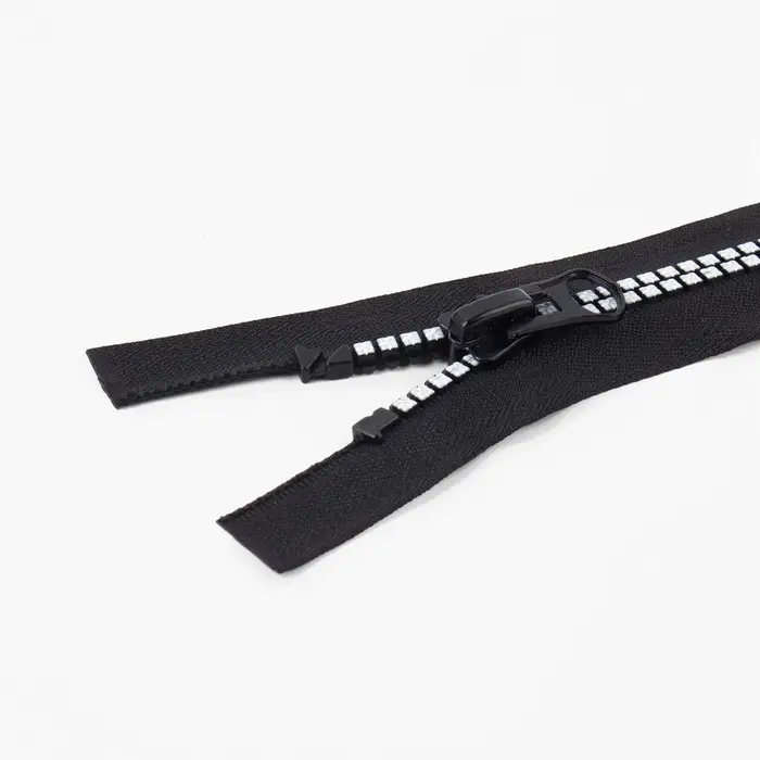 Молния &laquo;Трактор&raquo;, №8, разъёмная, замок автомат, 80 см, чёрная, белая