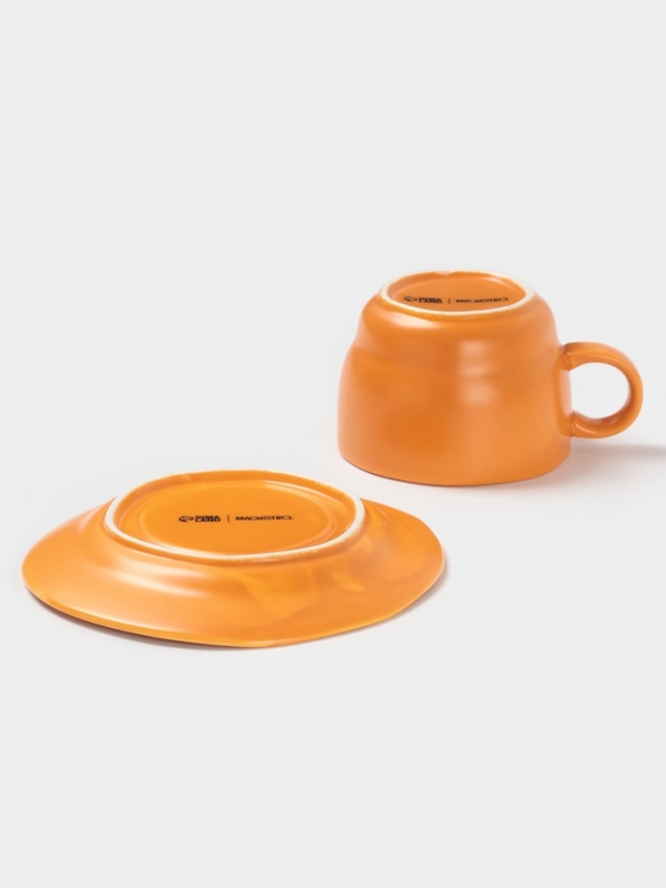 Чайная пара Magistro "Potter" 250мл 15,3х7 цвет оранжевый (блюдце, чашка)