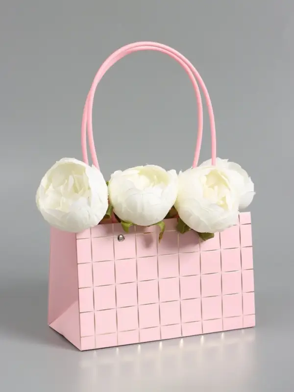 Сумка для цветов влагостойкая, розовая 22x10.5x13.5&plusmn;5% см