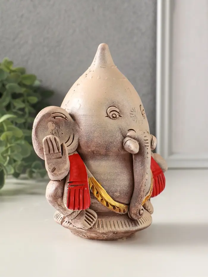 Фигурка гипс &laquo;Ганеш&raquo;, 14&times;13&times;9 см, эффект состаривания, слоновая кость