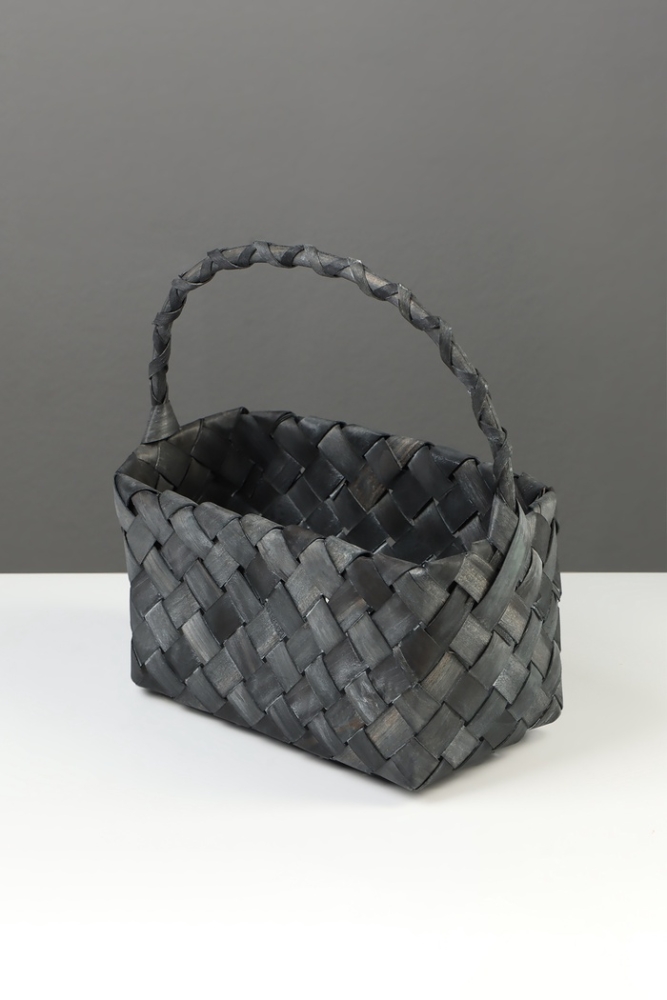 Корзина плетёная, 27&times;14&times;13 см, плетёная ручка h=13 см, ива, серая