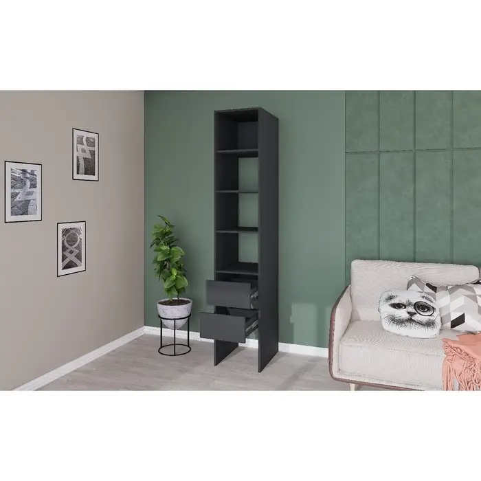 Модульная Гардеробная система Модус стеллаж 2,09х0,4х0,52 графит