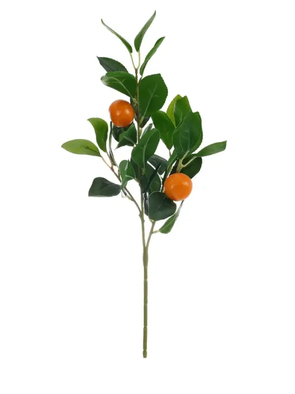 Цветы искусственные "Ветка мандарина" d-3,5 см 44 см, оранжевый
