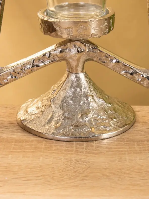 Подсвечник со стеклом "Звезда" алюминий  28х10,5х29,5 см