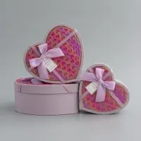 Набор коробок 3 в 1 сердца 22 х 20 х 9;  18.5 х 17 х 7.5; 16 х 14 х 6 см