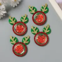 Декор для творчества войлок, пластик блеск "Оленьи рожки" 5х5 см