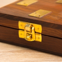 Настольная игра &laquo;Домино&raquo;, 11&times;11.5&times;4 см, дерево шишам, латунь