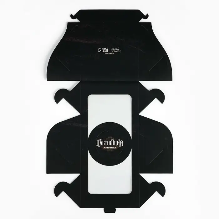 Коробка под бенто-торт с окном &laquo;Настоящий мужчина&raquo;, 14 х 14 х 8 см