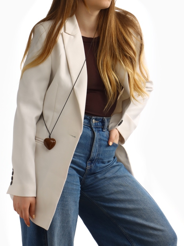 Портупея с кулоном &laquo;Сердечко&raquo;, трансформер, коричневая, 150 см