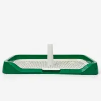 Туалет для собак 46,5 х 36 х 5,5 см, съёмной решеткой и столбиком, зелёный