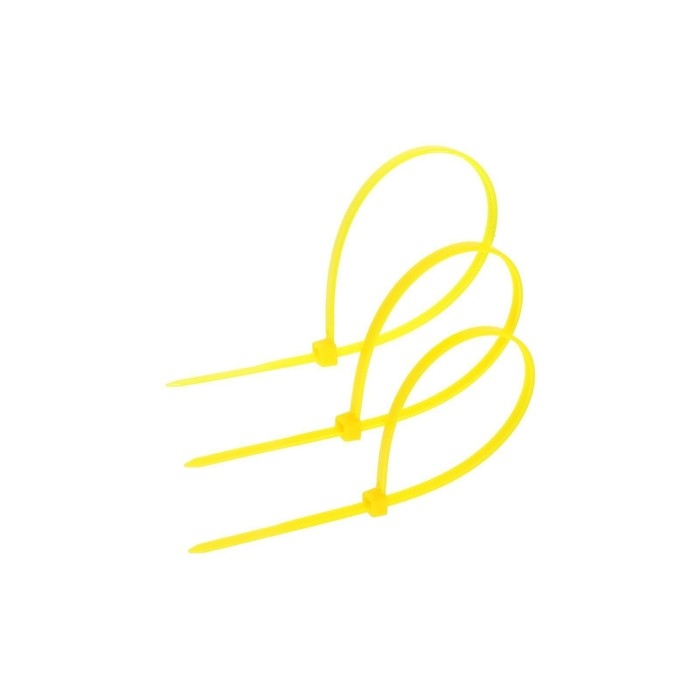 Хомут нейлоновый для стяжки, ТУНДРА, 3.6&times;200 мм, желтый, 100 шт.