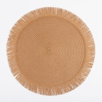 Набор салфеток 2 шт.Доляна "Бохо",цв.бежевый, d 38 см