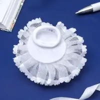 Резинка для волос бант &laquo;Школьница&raquo;, цветок жемчужный, d=8 см, белая