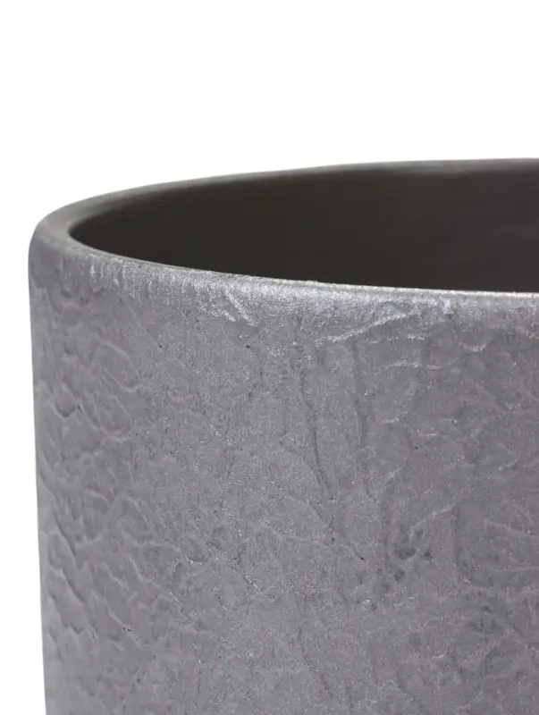Горшок цветочный с поддоном 1,6 л, d15/h13 см серый керамика, "Перл" (М)