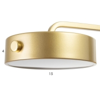 Бра с выключателем "Пиатти" LED 12Вт 4000К золото 15х26х16см