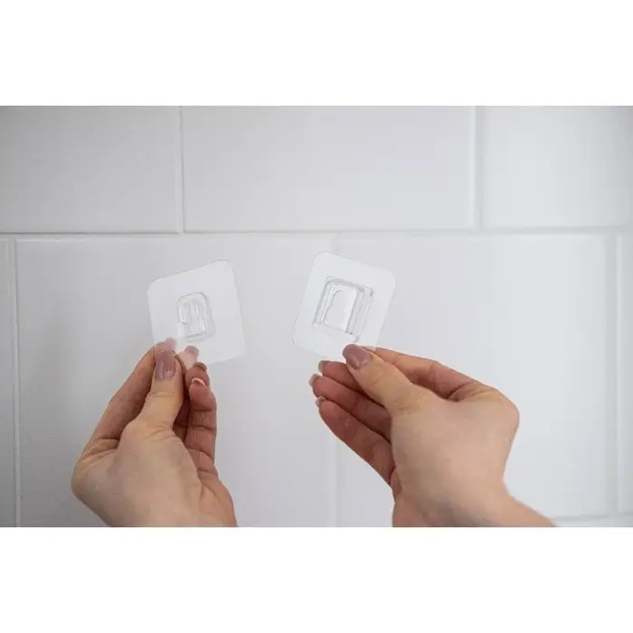 Крючок держатель самоклеящийся Доляна, 2 детали, 5.7&times;5.7&times;1 см, прозрачный