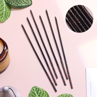 Набор свечей в торт, 6 штук "Сияние", черный с золотом, 17 см