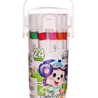 Набор маркеров 24 цвета в пластиковом тубусе, двусторонние