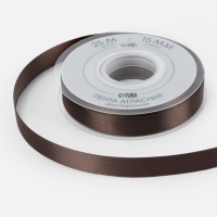 Лента атласная двухсторонняя №0850 15мм*25&plusmn;1м орехово-коричневый TR