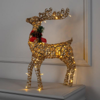 Светодиодная фигура &laquo;Олень золотистый&raquo; 35 &times; 60 &times; 10 см, металл, 220 В, мерцание, свечение тёплое белое