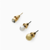 Набор серьги и каффы 8 шт &laquo;Бублик&raquo; переплетение, цвет золото