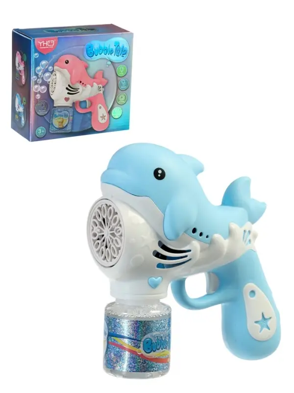 Генератор мыльных пузырей "Дельфинчик", световые эффекты, работает от батареек